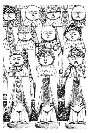 Dessin du Japon - Jizo A5